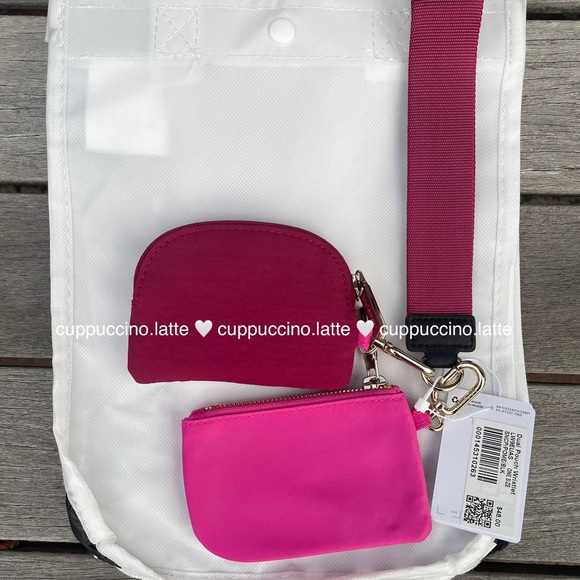 ❤️NWT💗Lululemon Athletica Dual Pouch Wristlet in Pink Sonic/Pomegranate/Black - Picture 2 of 10